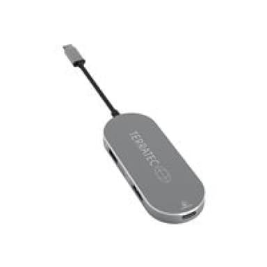 TERRATEC Aluminium USB Type-C Adapter mit USB-C PD HDMI 2x USB 3.0 Port Card Reader