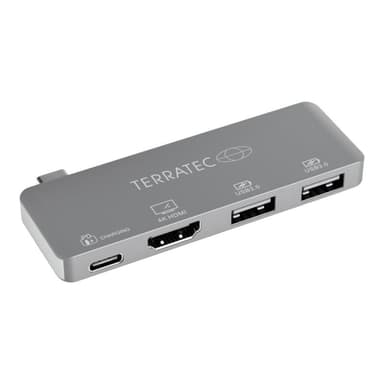 TERRATEC Aluminium USB Type-C Adapter mit USB-C PD HDMI 2x USB 3.0 Ports