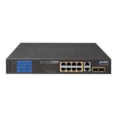 PLANET TECHNOLOGY Planet GSD-1222VHP 8-Port 10/100/1000T 802.3at PoE + 2-Port