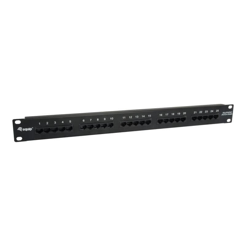 EQUIP Patchpanel 25x Cat3 19″ 1U Dual-IDC-komp. schwarz