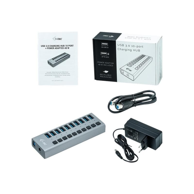 I-TEC USB 3.0 Chargi. 10Port+PoAdap. 48W | U3CHARGEHUB10
