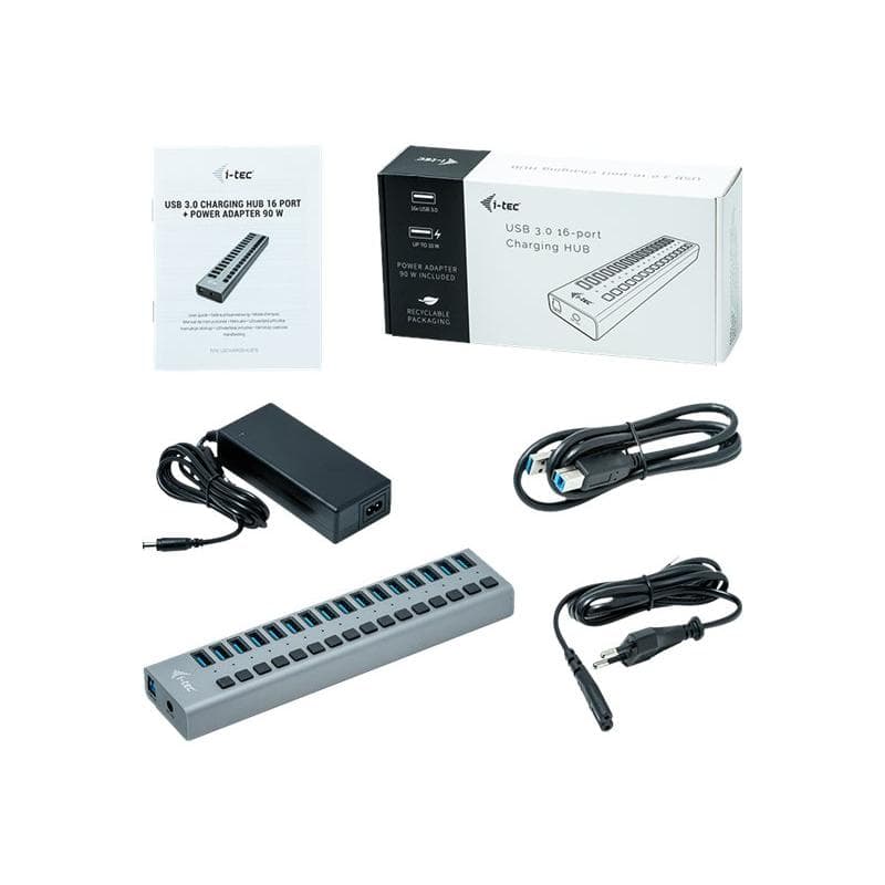 I-TEC USB3.0 Charg. HUB 16P+PoAdap. 90W | U3CHARGEHUB16