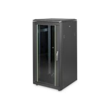 DIGITUS 22HE Unique Netzwerkschrank 600x600 mm Glastür Schwarz