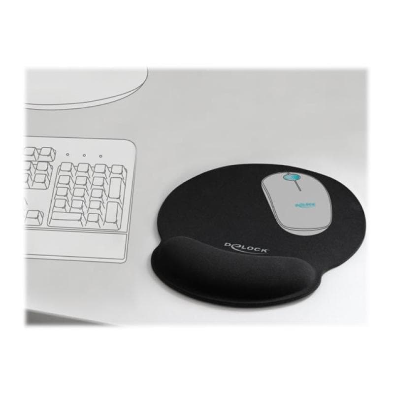 DELOCK Ergonomisches Mauspad mit Gel Handballenauflage (12559)