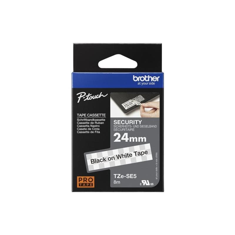 BROTHER Schriftbandkassette TZe-SE5 / weiß / schwarz / 8m / 24mm / laminiert / f. P-touch 350, 540,
