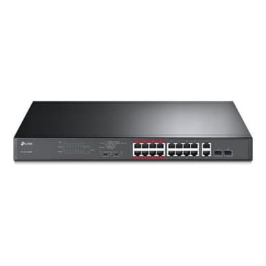 TP-LINK 16-Port 10/100 Mbps + 2-Port Gigabit Rackmount Switch with 16-Port PoE+