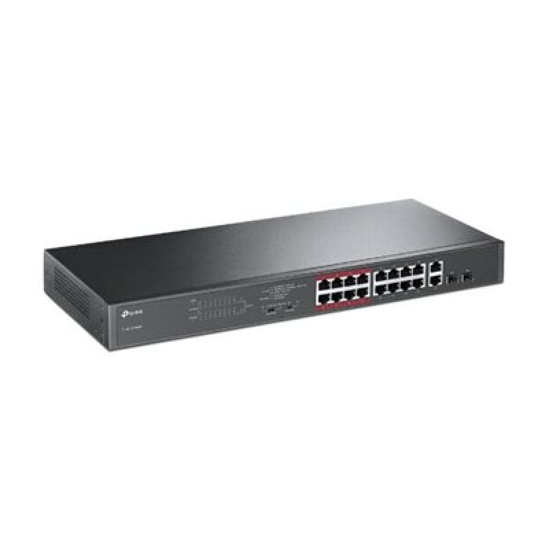TP-LINK 16-Port 10/100 Mbps + 2-Port Gigabit Rackmount Switch with 16-Port PoE+