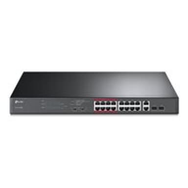 TP-LINK 16-Port 10/100 Mbps + 2-Port Gigabit Rackmount Switch with 16-Port PoE+