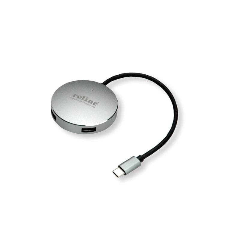 ROLINE USB 3.0 Hub, rund, 4fach, Typ C Anschlusskabel (14.02.5036)
