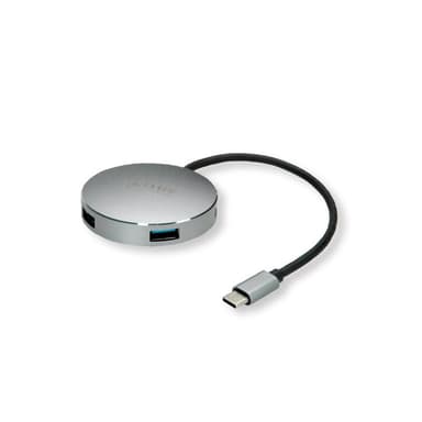 ROLINE USB 3.0 Hub, rund, 4fach, Typ C Anschlusskabel (14.02.5036)