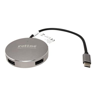 ROLINE USB 3.0 Hub, rund, 4fach, Typ C Anschlusskabel (14.02.5036)