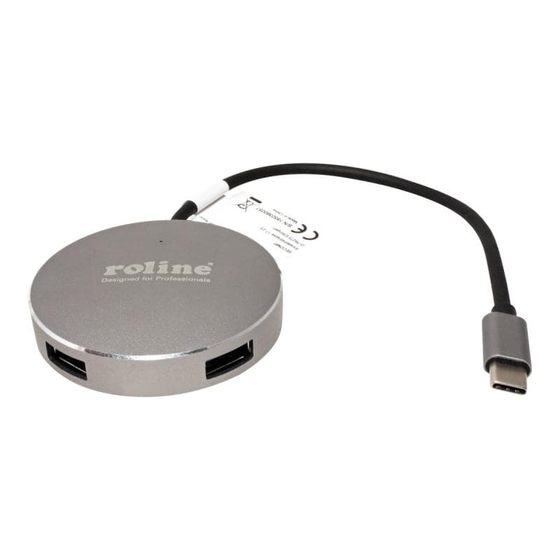 ROLINE USB 3.0 Hub, rund, 4fach, Typ C Anschlusskabel (14.02.5036)