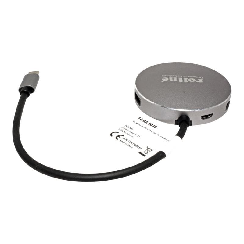 ROLINE USB 3.0 Hub, rund, 4fach, Typ C Anschlusskabel (14.02.5036)