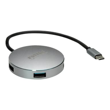 ROLINE USB 3.0 Hub, rund, 4fach, Typ C Anschlusskabel (14.02.5036)