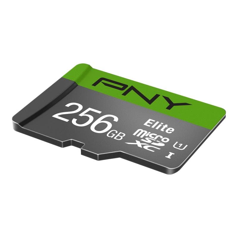 PNY Micro SD Card Elite 256 GB XC Class 10 UHSI U1 A1 V10 SD adapter