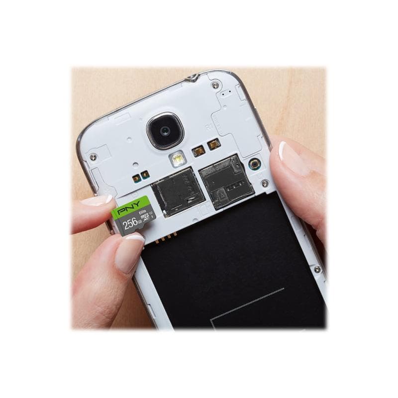 PNY Micro SD Card Elite 256 GB XC Class 10 UHSI U1 A1 V10 SD adapter