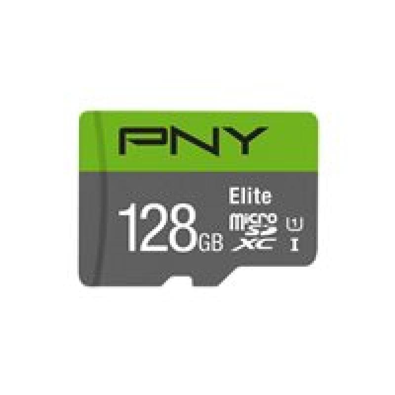 PNY Micro SD Card Elite 128 GB XC Class 10 UHSI U1 A1 V10 SD adapter
