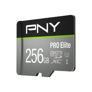 PNY MICRO-SD Card PRO ELITE 256GB Class 10 XC UHS I U3 A1 V30 SD adapter