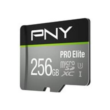 PNY MICRO-SD Card PRO ELITE 256GB Class 10 XC UHS I U3 A1 V30 SD adapter