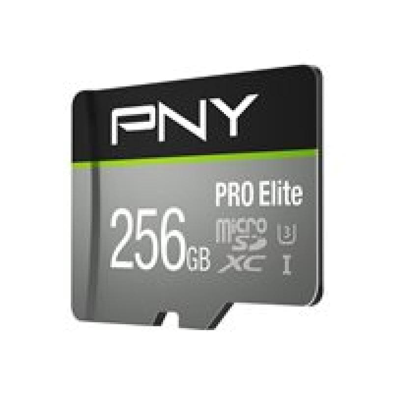PNY MICRO-SD Card PRO ELITE 256GB Class 10 XC UHS I U3 A1 V30 SD adapter