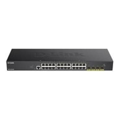 D-LINK Switch / Smart Switch 28-Port Smart Managed Gigabit Stack Switch, dlink green 3.0, 24x 10/100