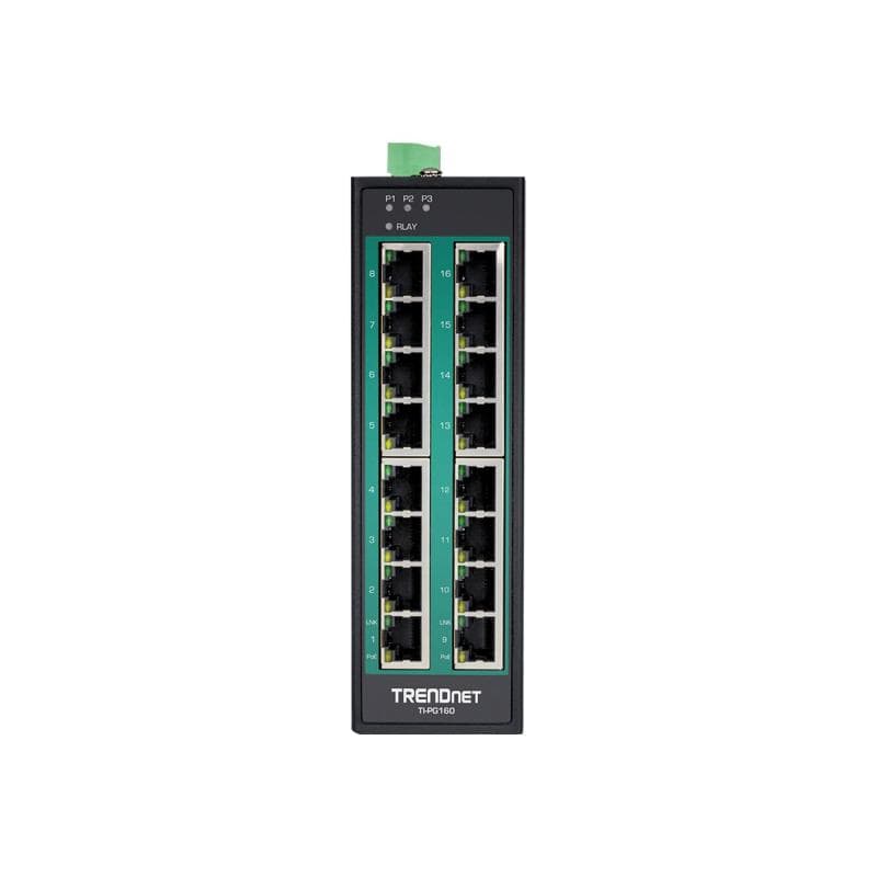 TRENDNET 16-PORT HARD.IND.GB POE+ SWITC
