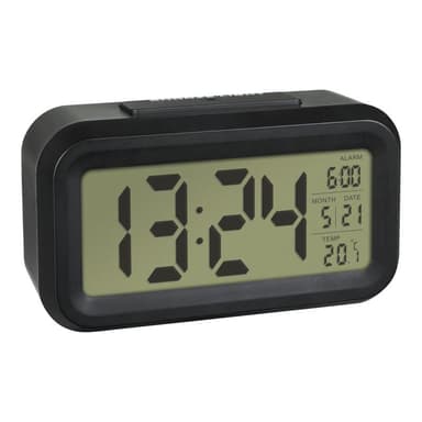 TFA-DOSTMANN TFA 60.2018.01 Quarz Wecker Schwarz Alarmzeiten 1