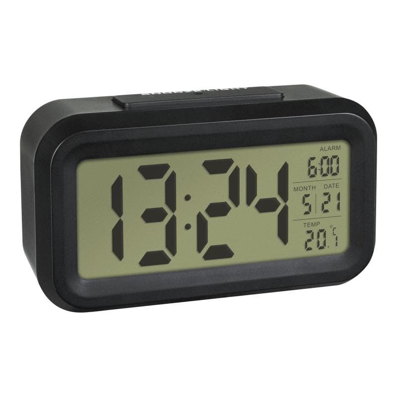 TFA-DOSTMANN TFA 60.2018.01 Quarz Wecker Schwarz Alarmzeiten 1