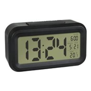 TFA-DOSTMANN TFA 60.2018.01 Quarz Wecker Schwarz Alarmzeiten 1