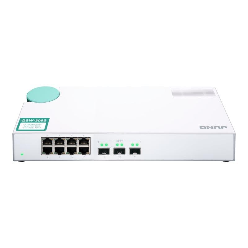 QNAP QSW-308S Eight 1GbE NBASE-T Ports Three 10GbE SFP+ Unmanage Switch