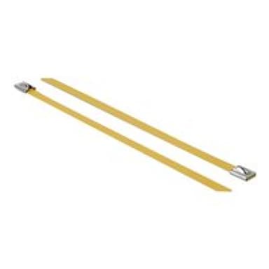 DELOCK Edelstahlkabelbinder L 200 x B 7,9 mm gelb 10 Stück