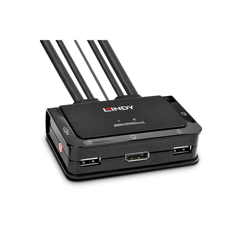 LINDY 2 Port DisplayPort 1.2, USB 2.0 KVM Switch mit Audio
