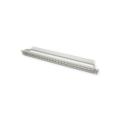 ROLINE 19Zoll Keystone Patchpanel 24Port Cat6e ungeschirmt lichtgrau ohne Module