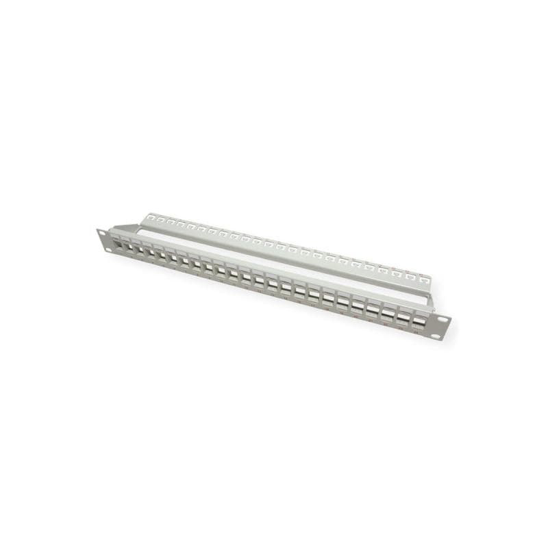 ROLINE 19Zoll Keystone Patchpanel 24Port Cat6e ungeschirmt lichtgrau ohne Module