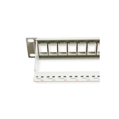 ROLINE 19Zoll Keystone Patchpanel 24Port Cat6e ungeschirmt lichtgrau ohne Module