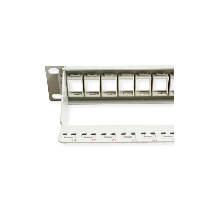 ROLINE 19Zoll Keystone Patchpanel 24Port Cat6e ungeschirmt lichtgrau ohne Module