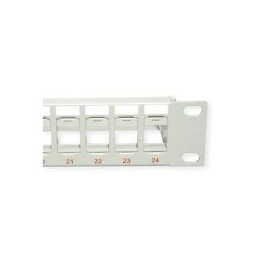 ROLINE 19Zoll Keystone Patchpanel 24Port Cat6e ungeschirmt lichtgrau ohne Module