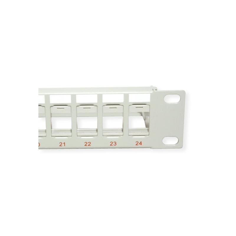ROLINE 19Zoll Keystone Patchpanel 24Port Cat6e ungeschirmt lichtgrau ohne Module