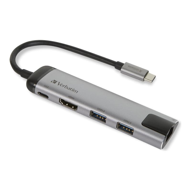 VERBATIM USB-C HUB Adapter USB 3.1 GEN 1/ USB 3.0 x 2 HDMI RJ45