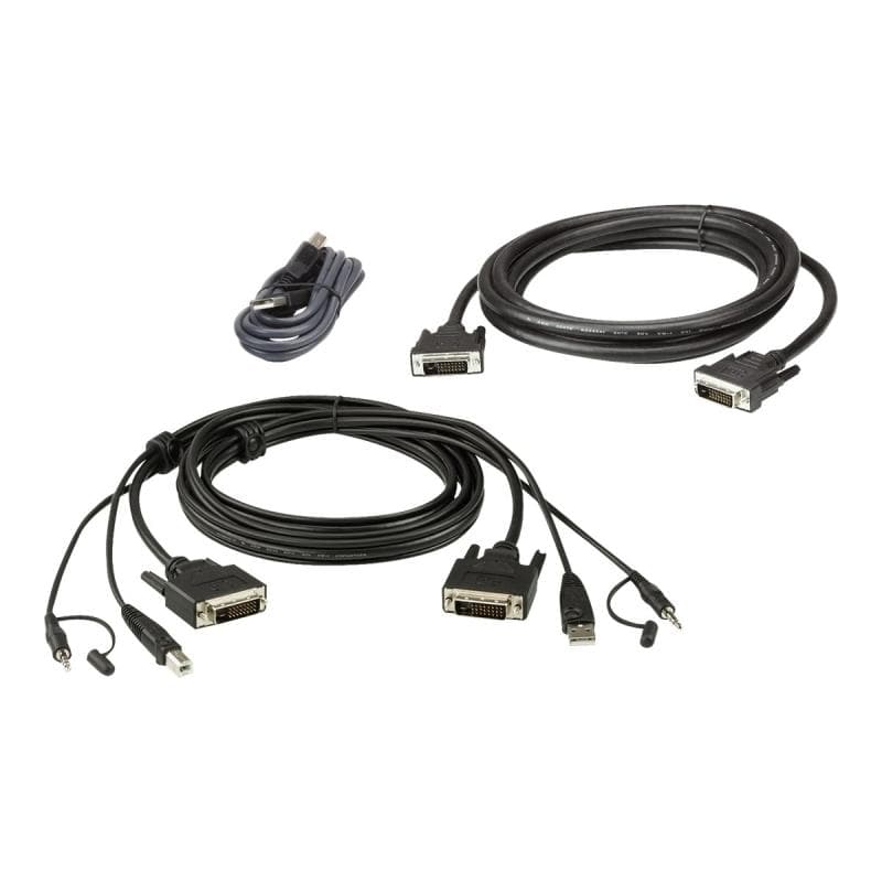 ATEN 2L-7D02UDX3 USB DVI-D Dual-Link Dual Display Secure KVM Kabel Set