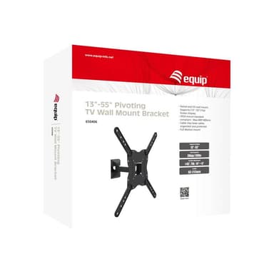 EQUIP Wandhalterung TV 13″-55″, schwarz, schwenkbar, neigbar