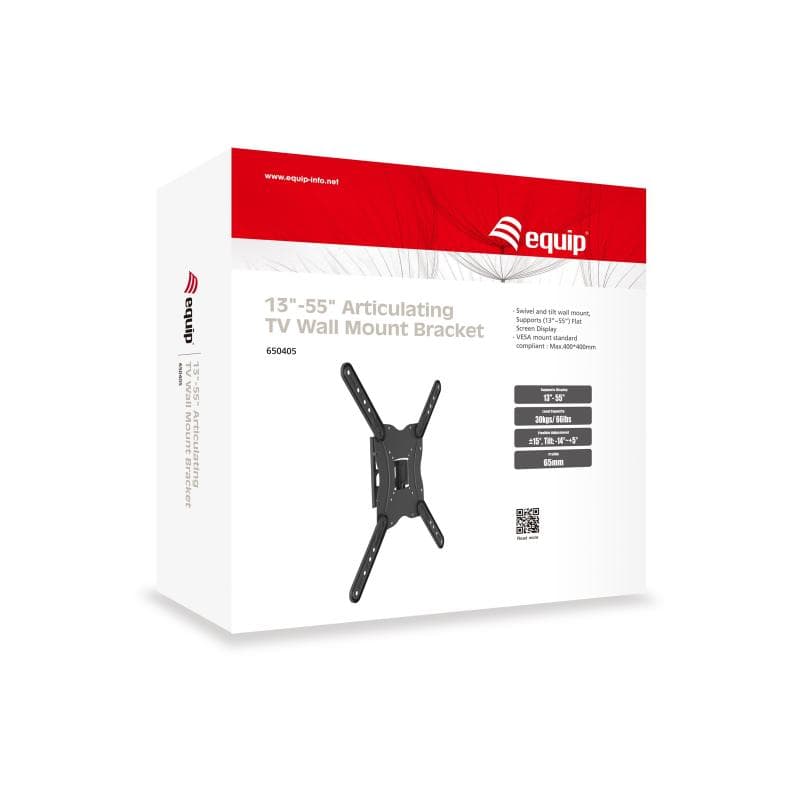 EQUIP Wandhalterung TV 13″-55″, schwarz, schwenkbar