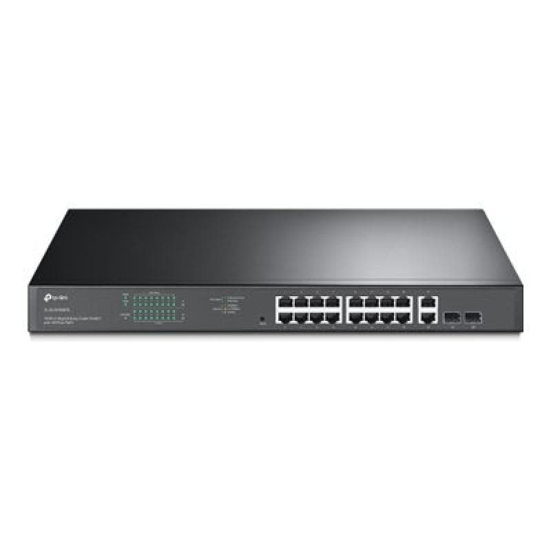 TP-LINK 16-Port Gigabit PoE+ Easy Smart Switch, 16 Gigabit RJ45 Ports, 2 SFP Slots, 802.3at/af, 192W