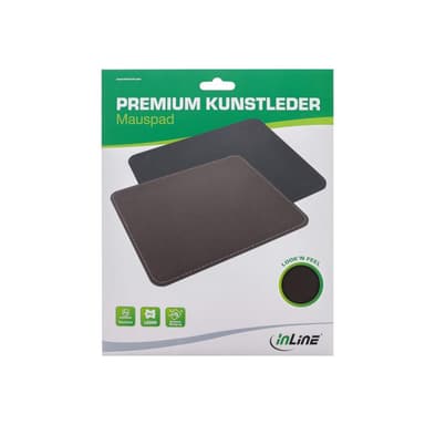 INLINE 55459L Maus-Pad Premium Kunstleder 255 x 220 x 3 mm schwarz