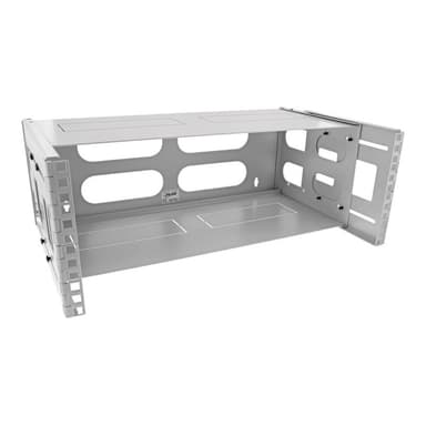 INLINE ® 19″ Rack zur Wandmontage, 4HE, 24-40cm Tiefe, mit Abdeckung, grau