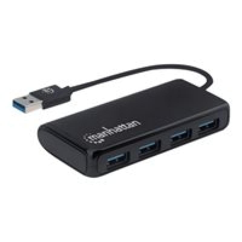 IC INTRACOM Manhattan 4-Port USB 3.2 Gen 1 Hub USB-A St./ 4x A-Buchse