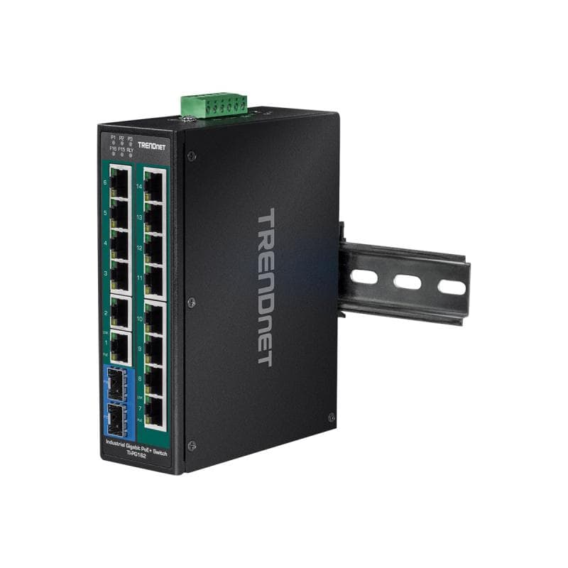 TRENDNET Industrie Switch 16Port Gbit PoE+ Metall DIN-Rail