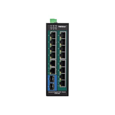 TRENDNET Industrie Switch 16Port Gbit PoE+ Metall DIN-Rail