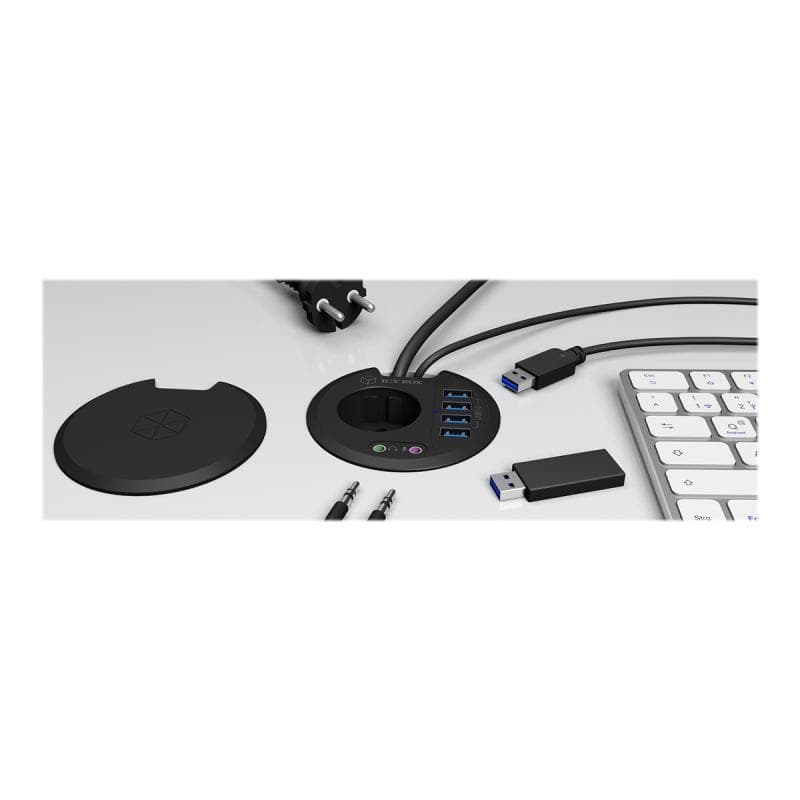 RAIDSONIC Hub 4-Port IcyBox USB 3.0 IB-Hub1430 Tisch-Hub extern retail