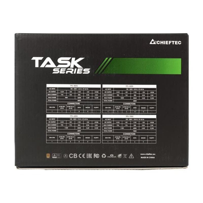 CHIEFTEC TASK Series TPS-600S - Stromversorgung (intern) - ATX12V 2.3/ EPS12V/ PS/2 - 80 PLUS Bronze